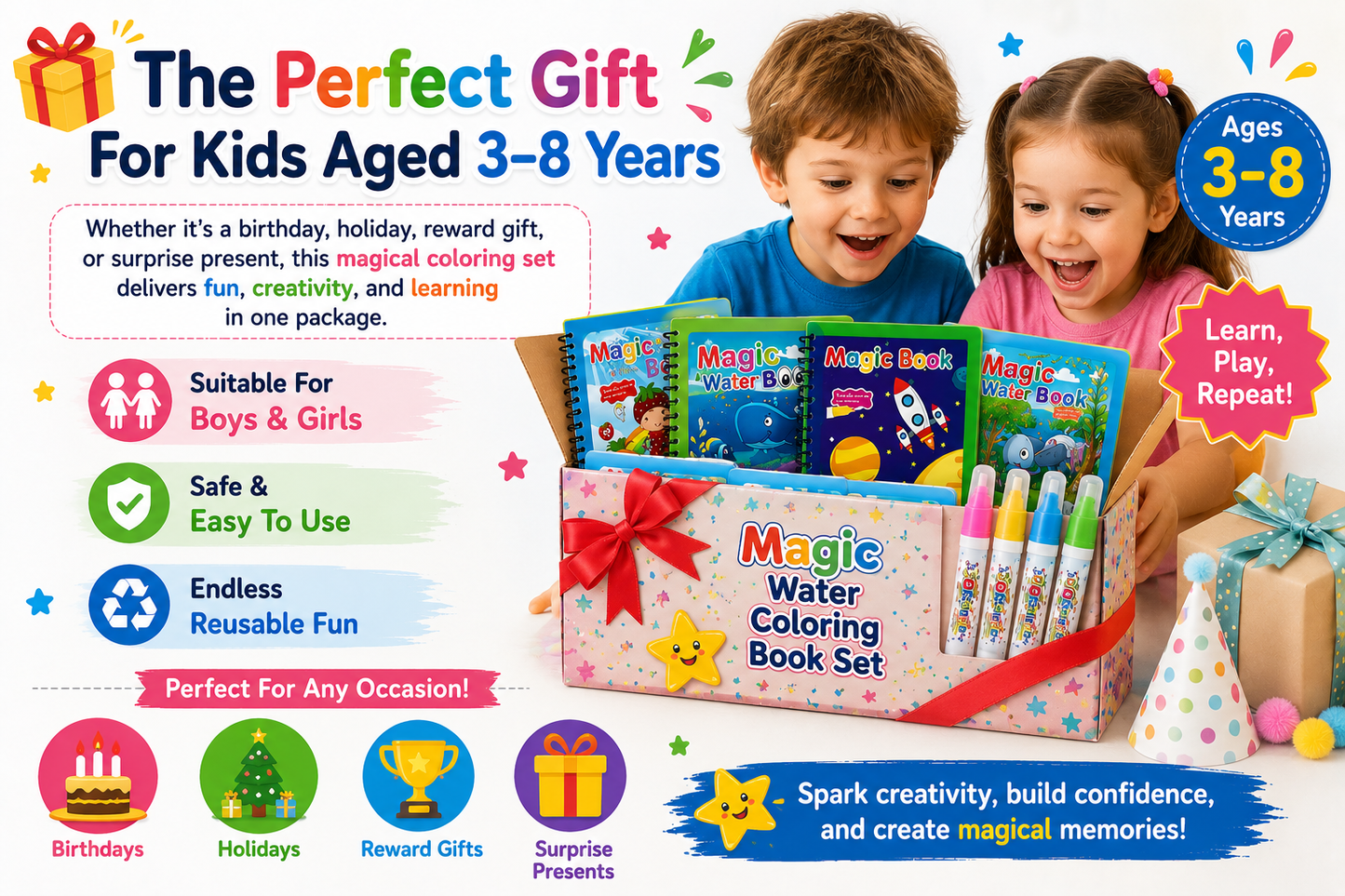 Aqua Reveal – The Reusable Magic Coloring Book Set
