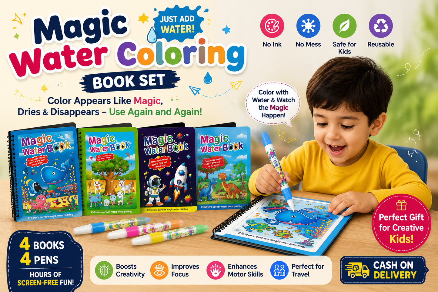 Aqua Reveal – The Reusable Magic Coloring Book Set